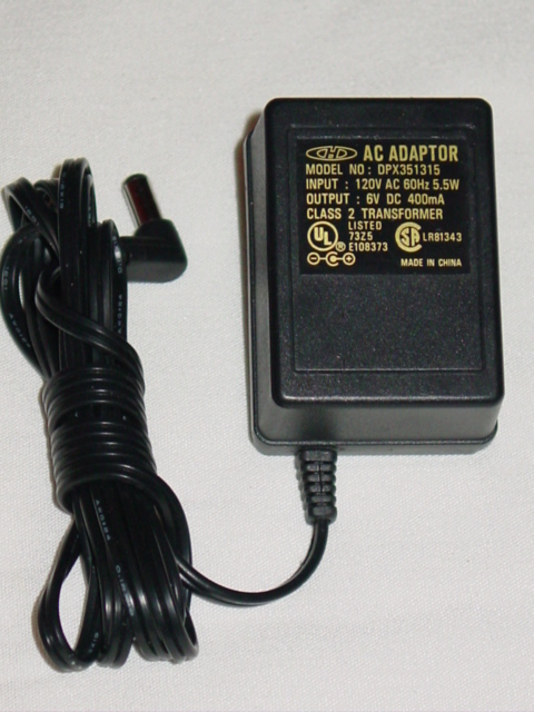 NEW DPX351315 AC Adapter 6V 400mA