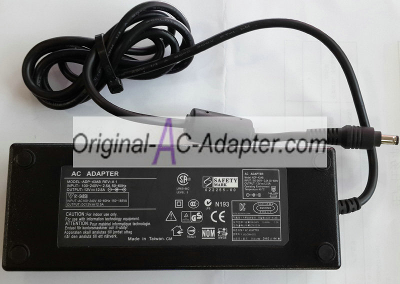 LCD 12V 12.5A 150W 4 Pin with round head Power AC Adapter