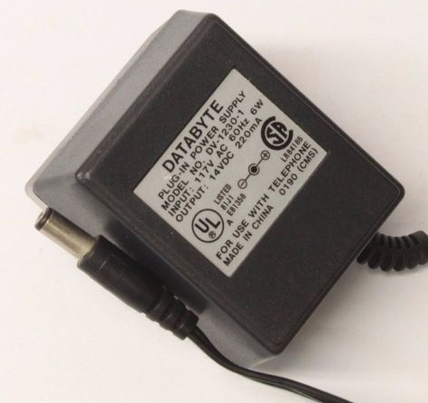 NEW Original Databyte DV-1230-1 Output 14V DC 220mA 5.5/2.1mA AC Power Supply Adapter Charger