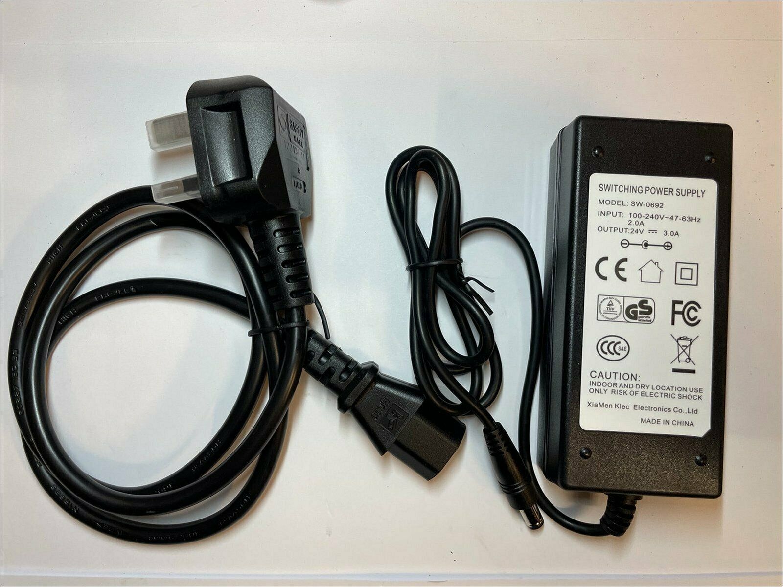 3.0mm Replacement 24V 2.5A 60W Zebra AC/DC Adapter Switching Power Supply P1076000-006 Output Current: 3A