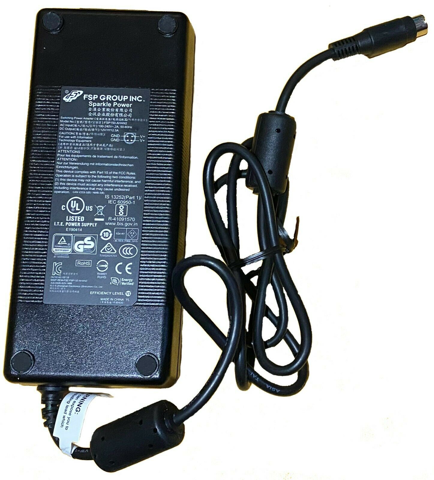 *NEW* FSP GROUP 150 Watts 12V 12.5A 100~240V 4-Pin C14 AC to DC Power Adapter Country/Region of Manufacture