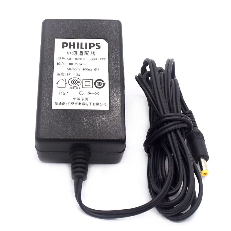 AC Adapter Philips Model OH-1028A0903000U-CCC Power Supply Charger 9V 3A Model: OH-1028A0903000U-CCC Modifi