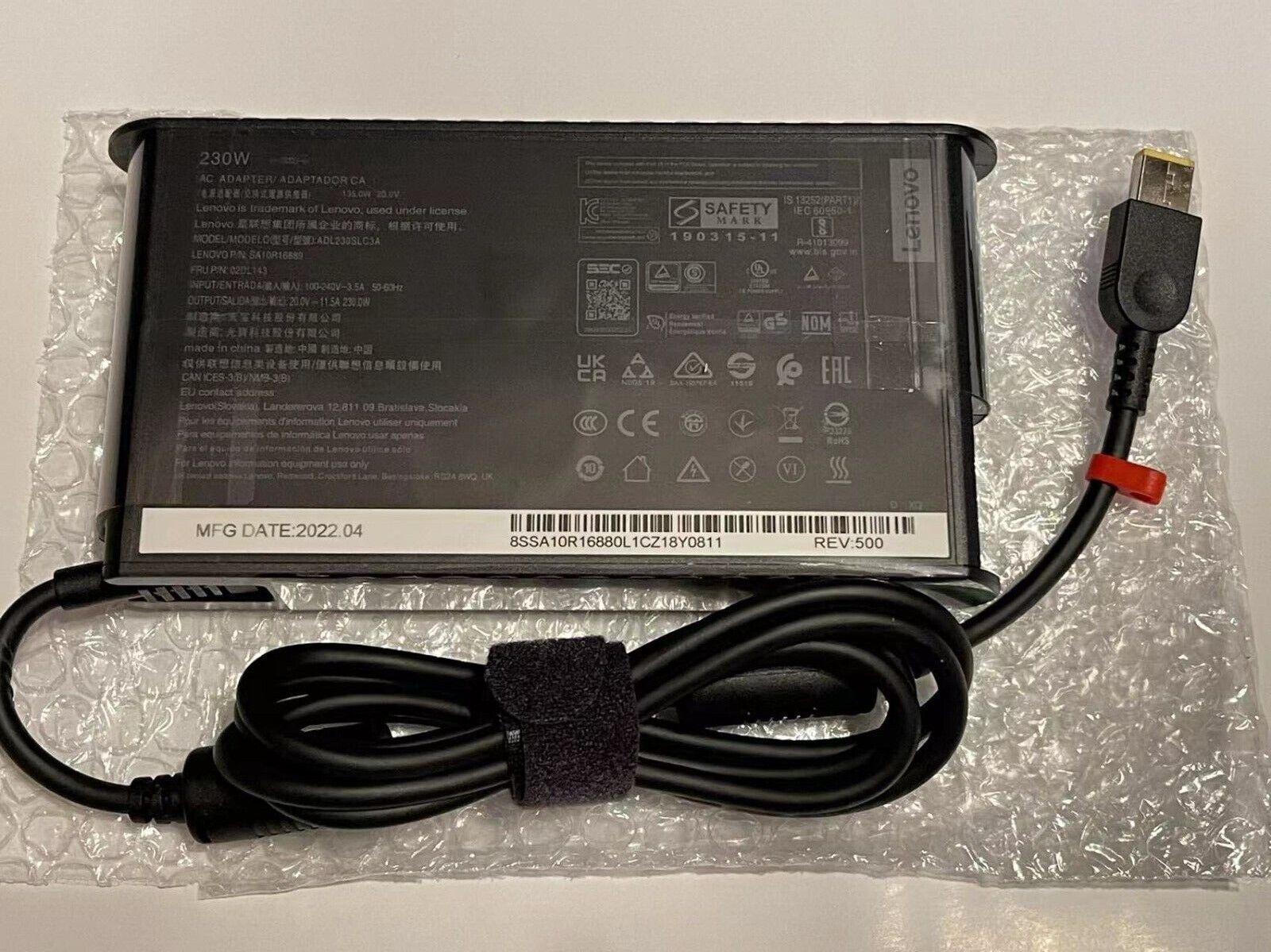 New Slim Version 230W AC Adapter ADL230SLC3A for Lenovo Pro Gaming Legion 5 7i Country/Region of Manufactur