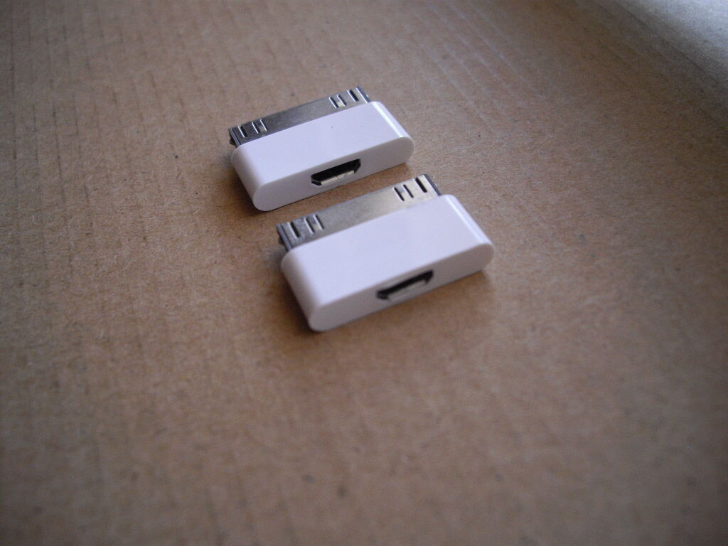 2X Micro USB Female to 30pin Male Charger Adapter For iPad/iPod/iPhone 4 S **PLEASE READ: Audio and Video out