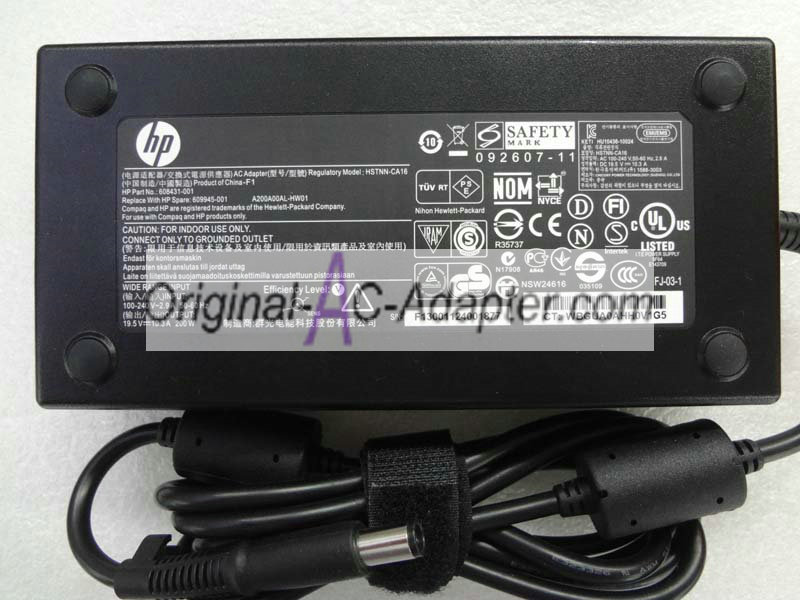 HP 608431-002 19.5V 10.3A Power AC Adapter