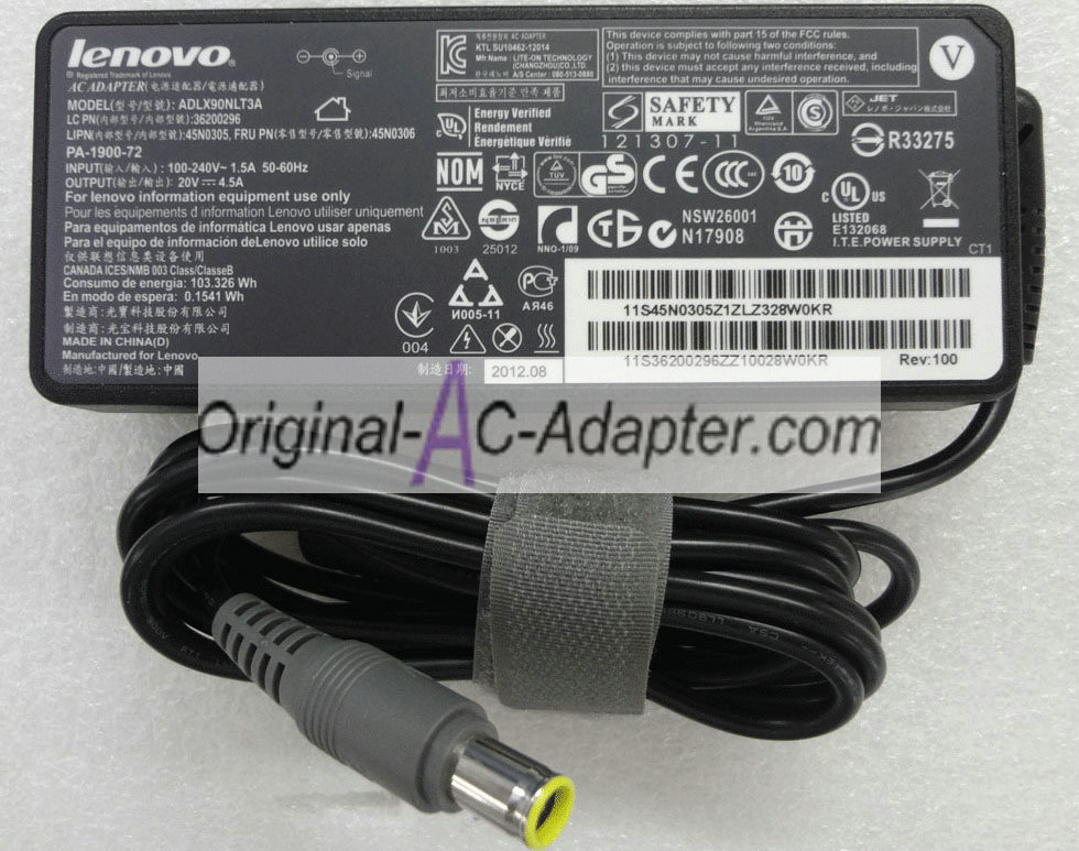 Lenovo 20V 4.5A For Lenovo ThinkPad R500 Power AC Adapter