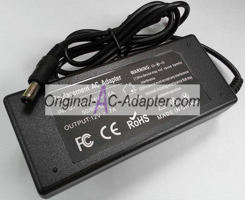 LCD 12V 7A 84W 5.5mm x 2.5mm Power AC Adapter