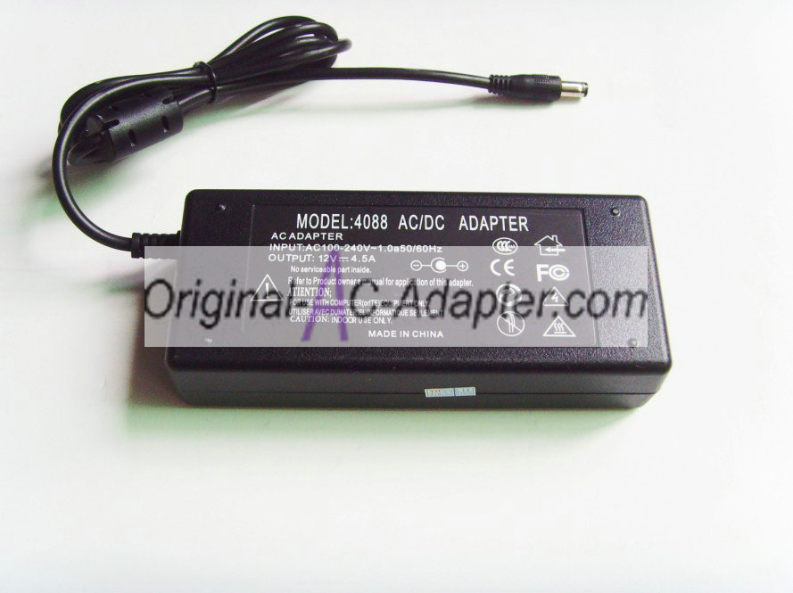 LCD 12V 4.5A 54W 5.5mm x 2.5mm Power AC Adapter