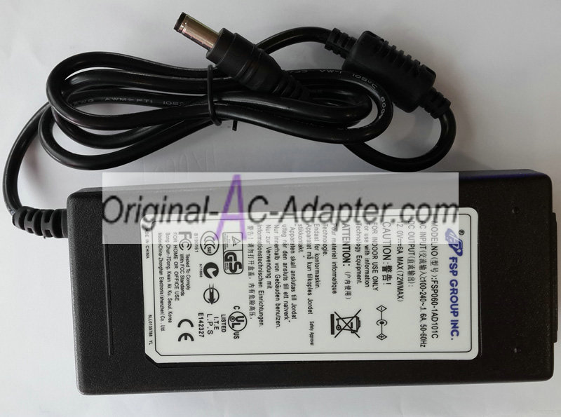 LCD 12V 6A 72W 5.5mm x 2.5mm Power AC Adapter