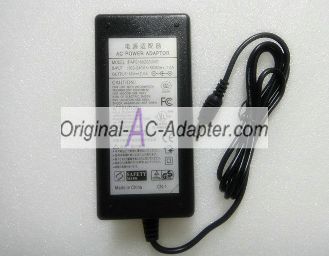 LCD 18V 2A 36W 5.5mm x 2.5mm Power AC Adapter