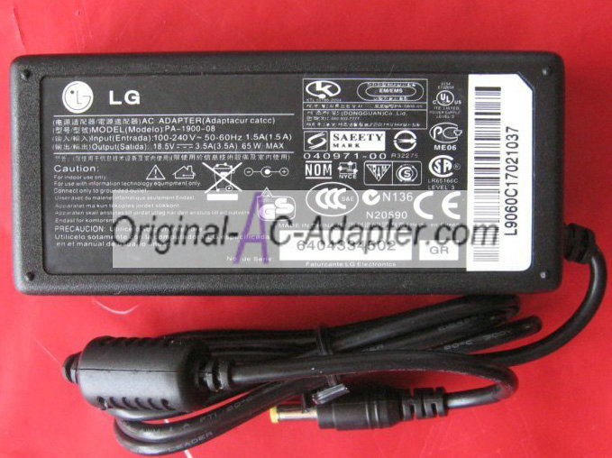 LG 18.5V 3.5A For LG K1 Series Power AC Adapter