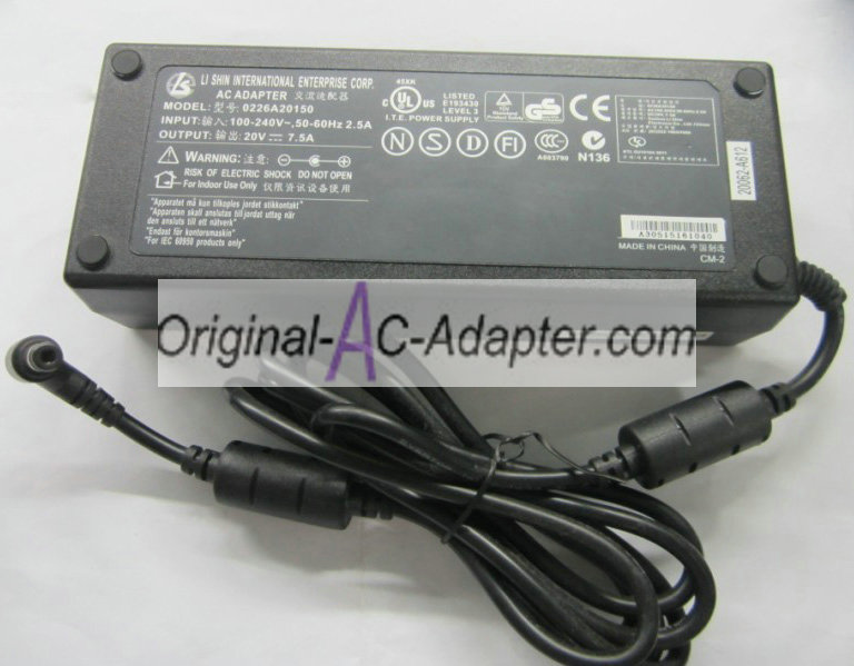 LISHIN 20V 7.5A 6.3mm x 3.0mm Power AC Adapter