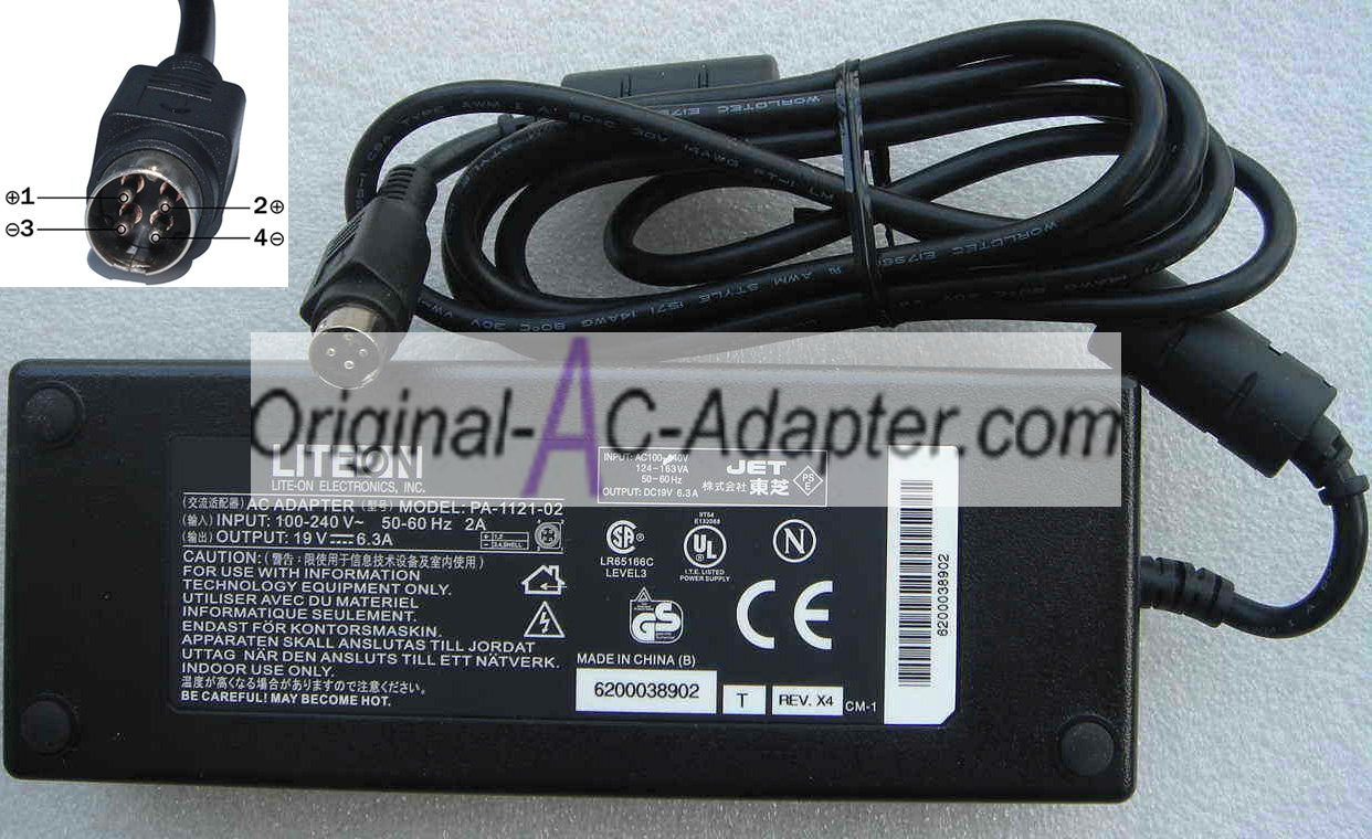 LITEON PA-1121-02 19V 6.3A Power AC Adapter