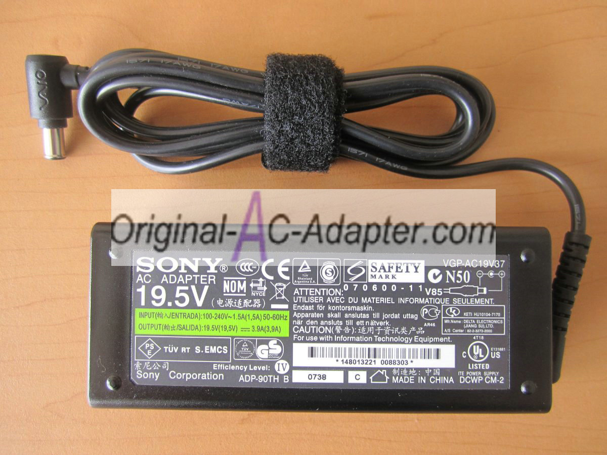 Sony 19.5V 3.9A For Sony Vaio VGN-Z Series Power AC Adapter