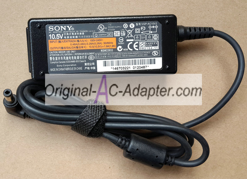 Sony 10.5V 1.9A 4.8mm x 1.7mm Power AC Adapter
