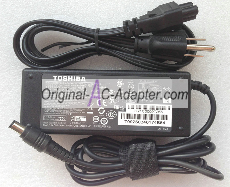 Toshiba 15V 5A 6.3mm x 3.0mm Power AC Adapter