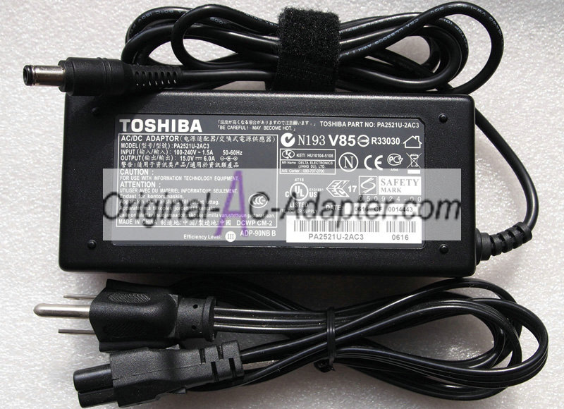 Toshiba 15V 6A 6.3mm x 3.0mm Power AC Adapter