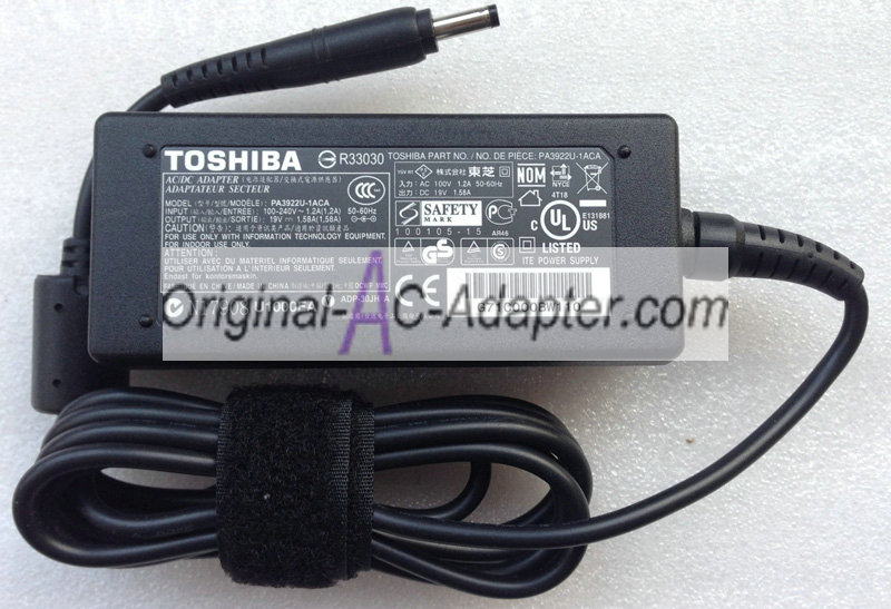 Toshiba 19V 1.58A 4.0mm x 1.7mm Power AC Adapter