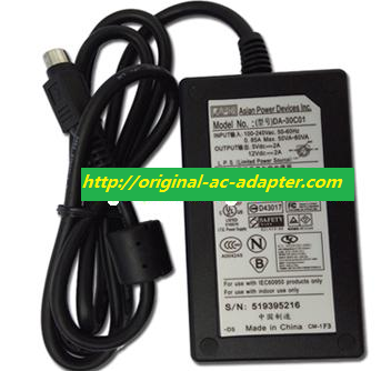 NEW APD 12V 2A 24W 5v 2A 5pin For HDD External Enclosure IEC60950 DA-30C01 519395216 Adapter