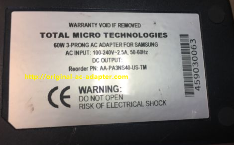 Brand NEW GENUINE TECHNOLOGIES AA-PA3NS40-US-TM AC DC Adapter POWER SUPPLY