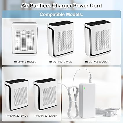 24V AC/DC Adapter Charger for Levoit Vital 200S LAP-V201S-WUS LAP-V201S-AUSR Smart True HEPA,for Levoit Air Pu