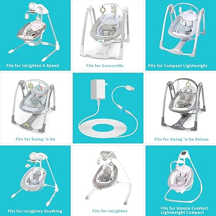 Baby Swing Power Adapter with USB Cord, Baby Swing Charger Fit for Ingenuity Swing for InLighten, InLighten So