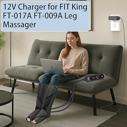 12V Leg Massager Charger for FIT King FT-017A ?FT-009A, CINCOM, RENPHO HY-1117A, QUINEAR BD1464 QN-019A Foot L