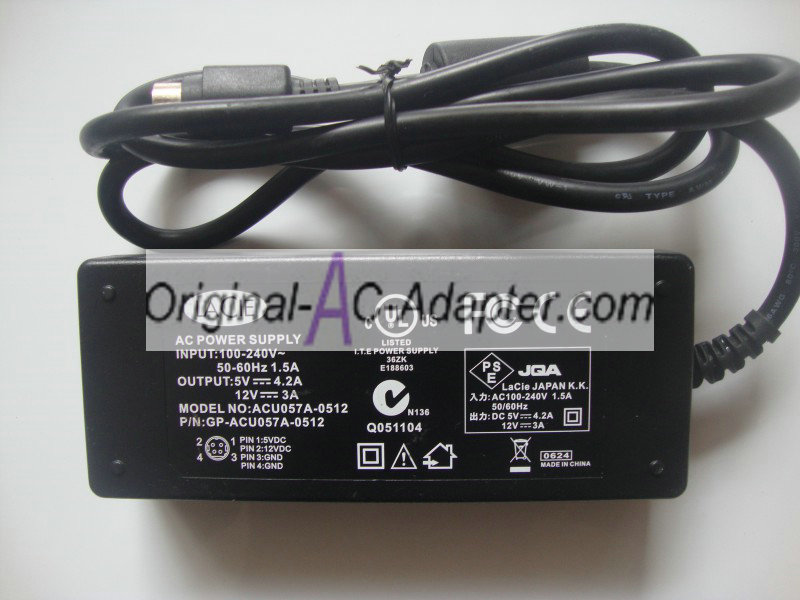 Lacie 710200 12V 3A 5V 4.2A Power AC Adapter